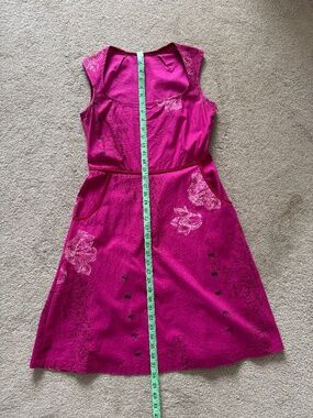 Smoking Lily pink A-line cotton dress with pockets
